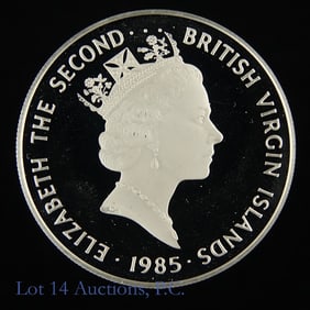 1985 British V.I. Silver Proof $20 (Cameo Proof)