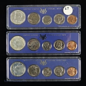 1967 (S) USA 40%-Silver Special Mint Sets (3)