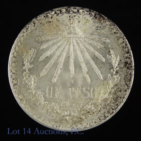 1943 Mexico Silver One Peso.