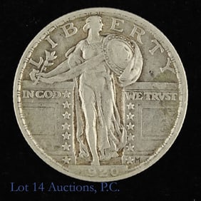 1920 (P) USA Silver Standing Liberty 25c