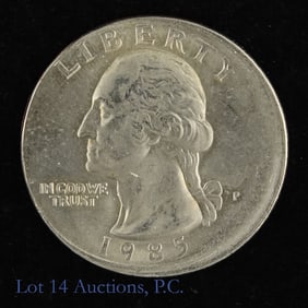 1985-P USA Washington 25c 5% Off-Center Error