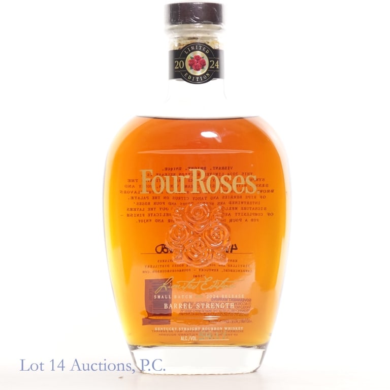 Four Roses Limited Edition Barrel Strength (2024): Four Roses Limited Edition - Small batch - 2024 release - barrel strength. Brent Elliott master distiller. 4644 / 16680. 108.2 proof. 750ml.