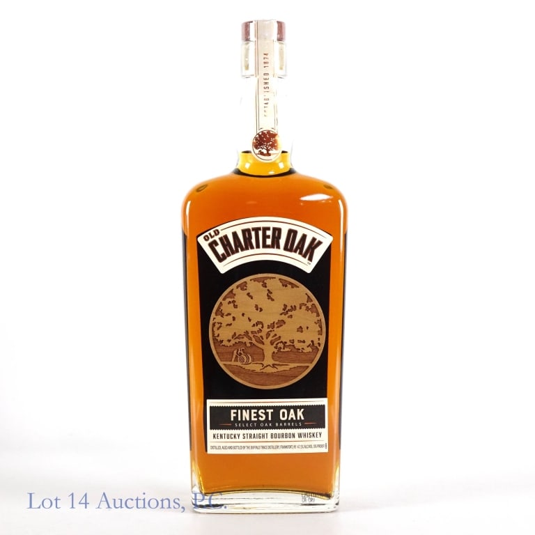 Old Charter Oak Finest Oak Bourbon: Old Charter Oak Finest Oak Select Oak Barrels Kentucky Straight Bourbon Whiskey. 95 Proof, 750ml.