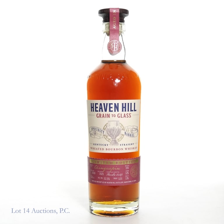 Heaven Hill Grain to Glass Wheated Bourbon (2024): Limited edition Heaven Hill Grain to Glass Specialty Chinquapin Barrel, 105 proof, 700ml, distilled 2018 and bottled 2025.
