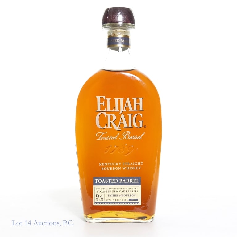 Elijah Craig Toasted Barrel Bourbon: Elijah Craig Toasted Barrel Bourbon, 94 Proof, 750 ml. Small batch bourbon finished in toasted new oak barrels.