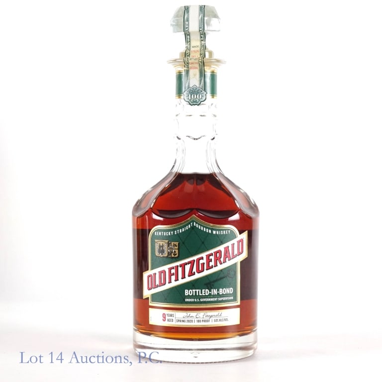 Old Fitzgerald 9 Year BIB Bourbon Decanter (2020): Old Fitzgerald 9 Year Bottled-In-Bond Bourbon Decanter (2020), 100 Proof, 750 ml, Bottled: Spring 2020, Made: Spring 2011.