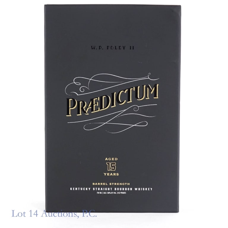 W.P. Folley II Praedictum 15 Y Bourbon Buff Turkey: W. P. Folley II Praedictum Barrel Strength Kentucky Straight Bourbon Whiskey. Aged 15 Years. 112 Proof, 750ml. Sealed presentation box. Buffalo Trace / Wild Turkey collaboration