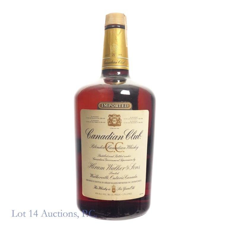 1981 Canadian Club Whisky 1.75L: 1981 Canadian Club Whisky, 1.75L. 80 proof. High fill.