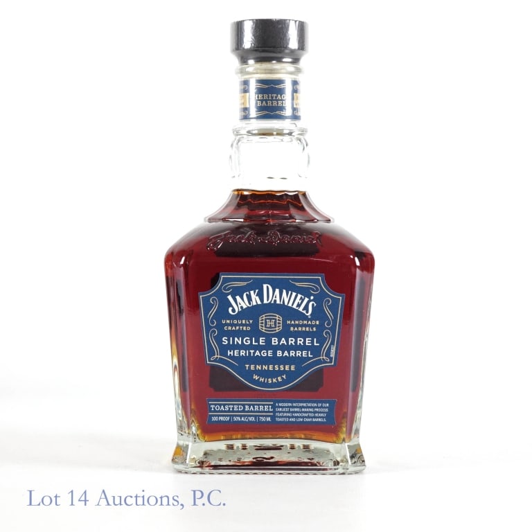 Jack Daniel's Heritage Barrel Tenn. Whiskey (2025): Jack Daniel's Single Barrel Heritage Barrel Toasted Barrel Tennessee Whiskey (2025), 100 Proof, 750 ml, Barrel entry: 7-12-17, Barrel #25-05093, Bottling date: 8-5-25.