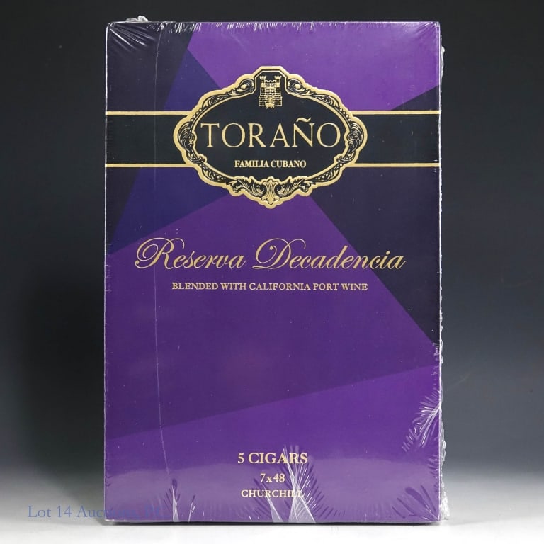 Torano Reserva Decadencia Tubos Churchill (5 Pack): 5 count box of Torano Reserva Decadencia Tubos Churchill 7"x 48 ring.
