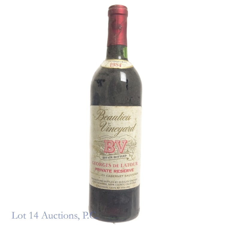 1984 Beaulieu Vineyard BV Georges de Latour Cab: 1984 Beaulieu Vineyard BV Georges de Latour Private Reserve Napa Valley Cabernet Sauvignon, 13% ABV, 750 ml.