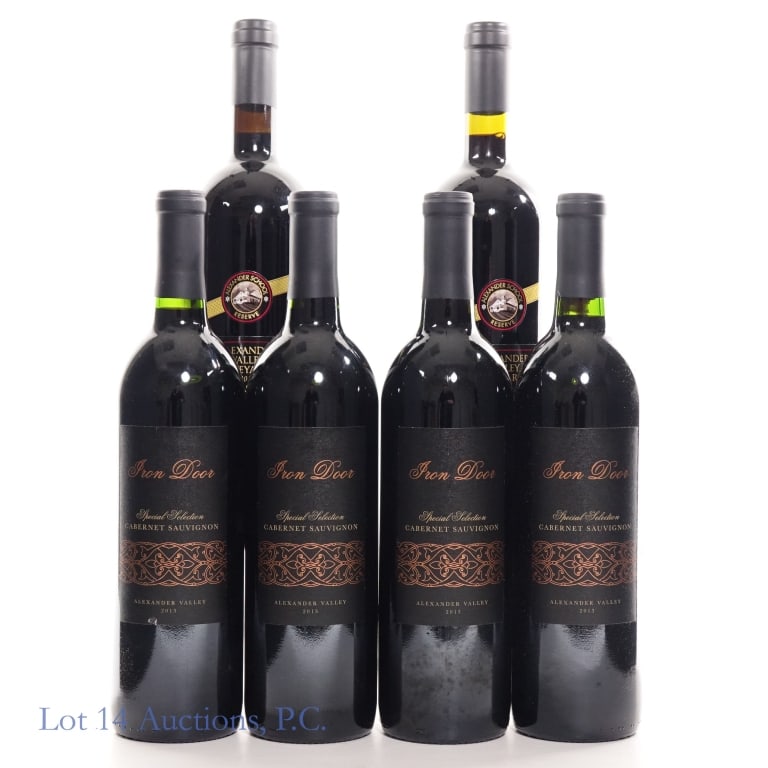 Alexander Valley Vineyards & Iron Door Cab (6): Two (2) bottles 2017 Alexander Valley Vineyards Alexander School Reserve Cabernet Sauvignon, 14% ABV, 750ml ****** Four (4) bottles 2013 Iron Door Special Selection Cabernet Sauvignon, Alexander Valle