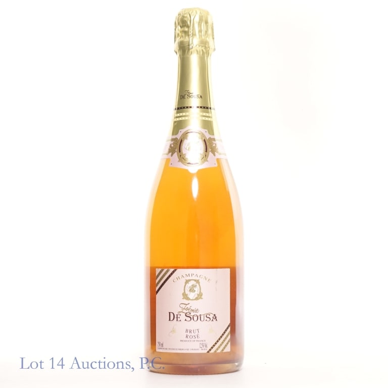 Champagne De Sousa Zoemie Brut Rose: Champagne De Sousa Zoemie Brut Rose. 12.5% ABV. 750ml. Per consigner, all bottles were stored horizontally in a temperature controlled cellar.