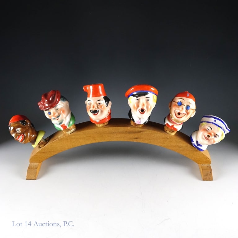 German Porcelain Bottle Stoppers / Pourers (6) (1 of 5)