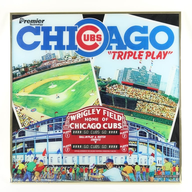 Chicago Cubs Pinball Machine Framed Backglass (1 of 4)