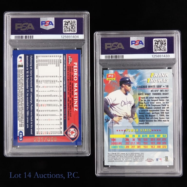 2003 Martinez, 2000 Thomas Refractor Cards PSA - 2