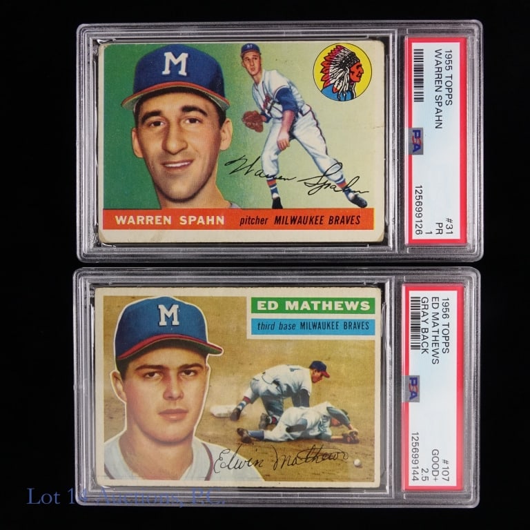 Topps Baseball Cards, Spahn, Mathews (PSA) (1 of 3)
