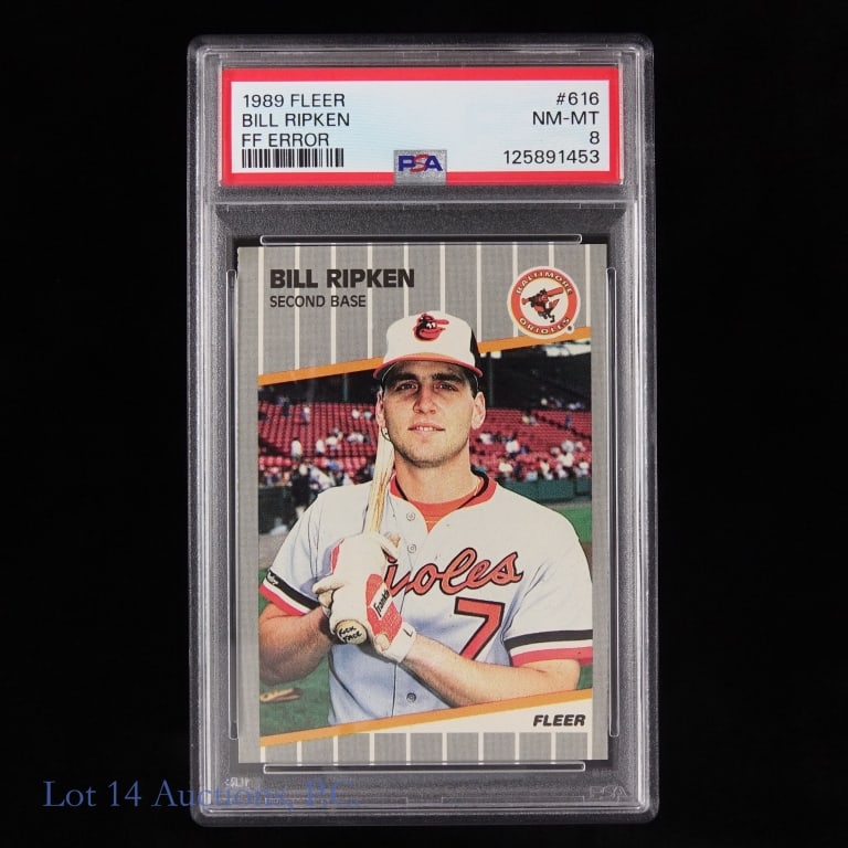 PSA 8 1989 Fleer FF Error Bill Ripken #616 (1 of 2)