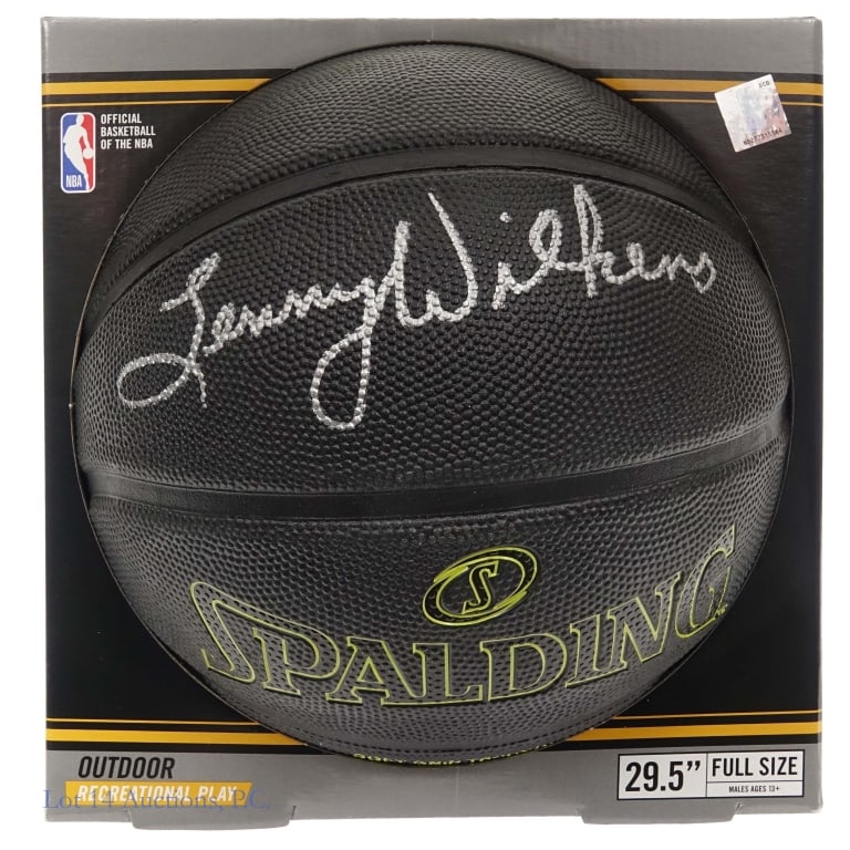 Lenny Wilkens Signed Basketball Schwartz COA: Lenny Wilkens signed Spalding black Street Phantom full size basketball. Schwartz COA #A376480.