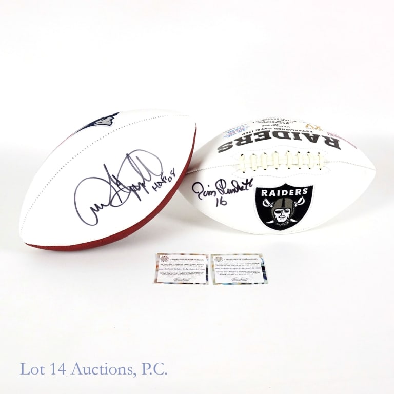 Jim Plunkett & Andre Tippett Signed Footballs COA (1 of 8)