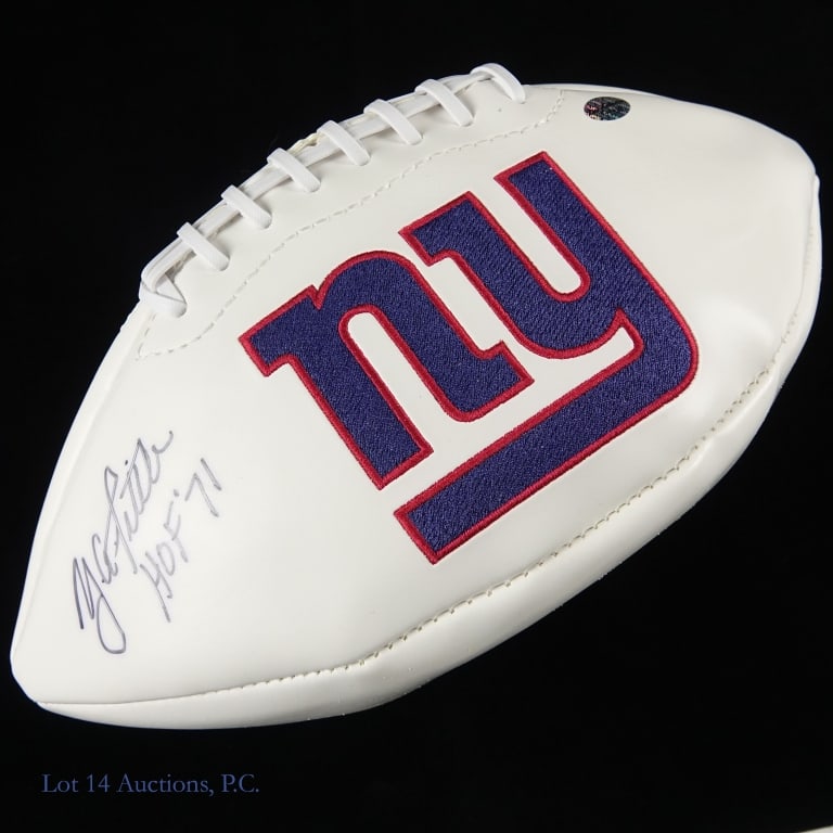 Y.A. Tittle Signed Giants Football, Leaf COA (1 of 5)