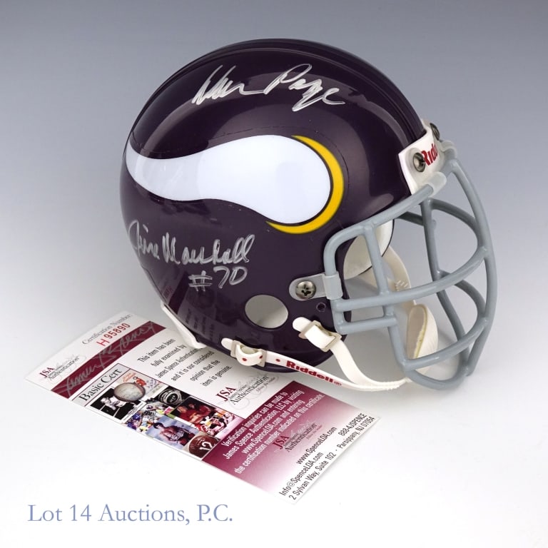 Purple People Eaters Signed Mini Helmet, JSA (1 of 8)