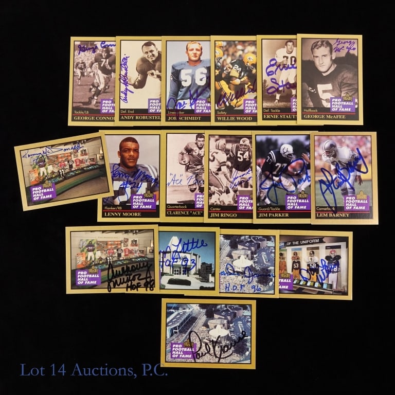 17 Signed Enor Pro Football Hall Of Fame Cards (1 of 5)