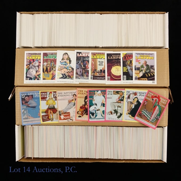 Ntnl Lampoons & Norman Rockwell Cards (~2,000): National Lampoons and Norman Rockwell Saturday Evening Post trading cards. Estimated at approximately 1,000 each for 2,000 total cards.