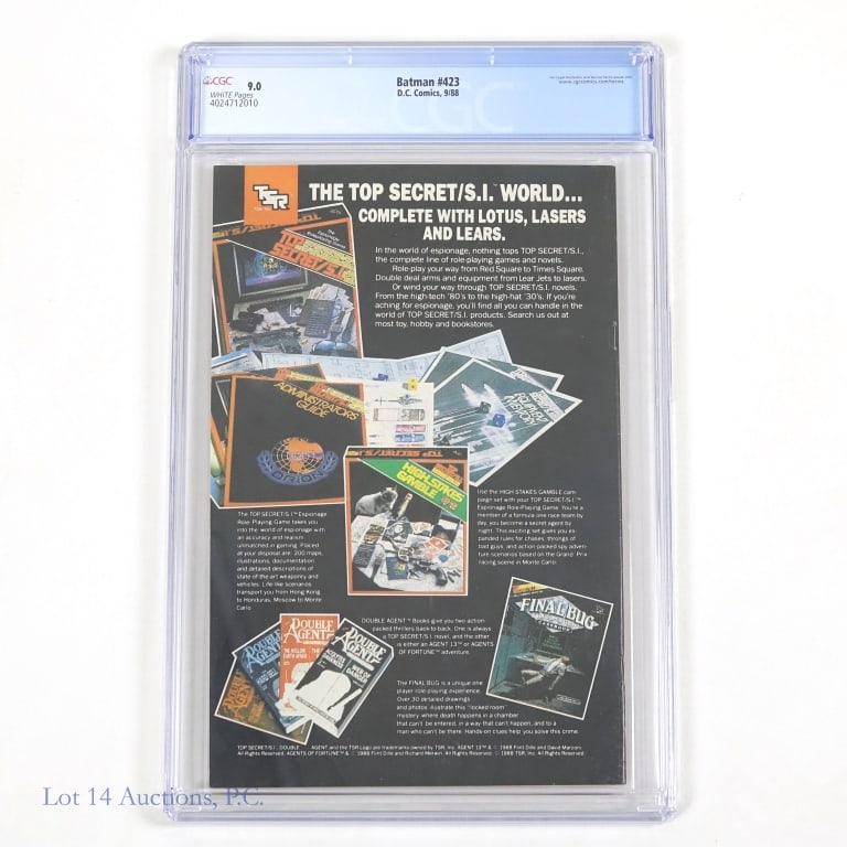 Batman #423 Comic, CGC 9.0, DC - 2