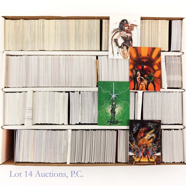 FPG Fantasy Cards By Various Artists (~3,000): FPG fantasy trading cards - Femme Fatales, Christos Achilleos, Keith Parkinson, Barclay Shaw, Jeff Easley, David Cherry, James Warhola, Art Suydam, Brom, Bob Eggleton, Clyde Caldwell, Darrell K. Sweet