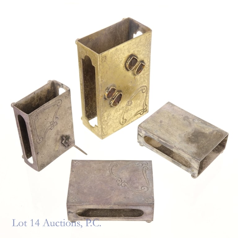 Antique Silver Chinese Matchboxes (1 of 5)