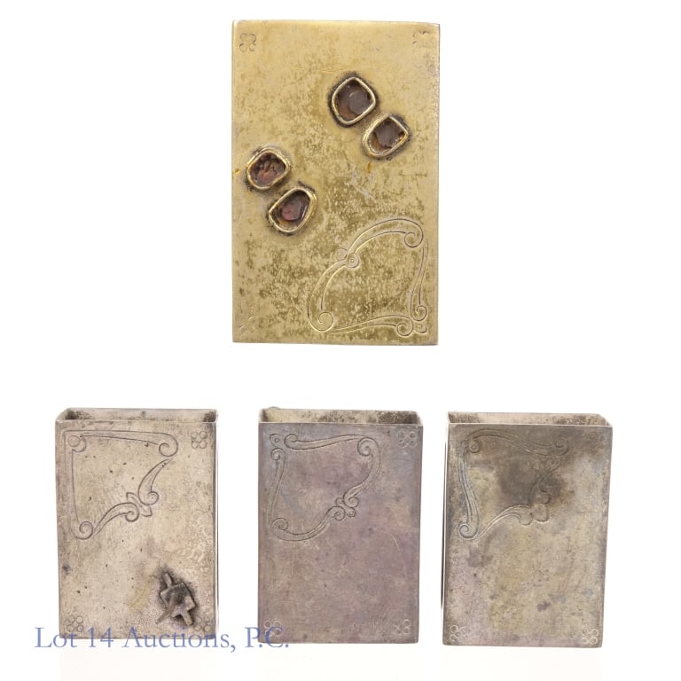 Antique Silver Chinese Matchboxes - 2