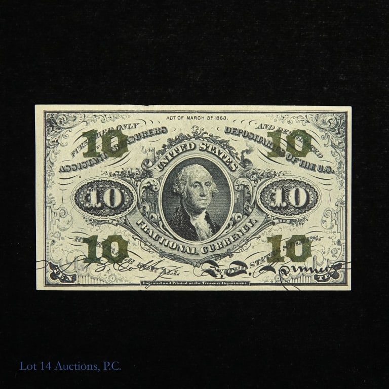 (F-1255) 1864 USA 10c Fractional Currency 3rd Iss. (1 of 3)