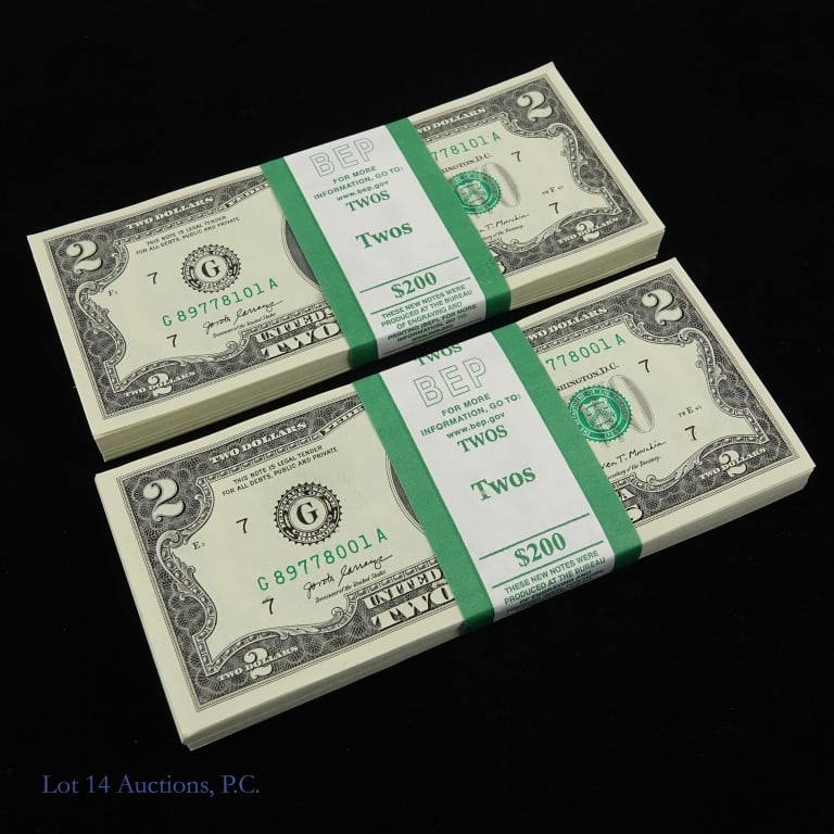 2017-A $2 Fed Reserve Notes CU Consec. S/Ns (200) (1 of 4)