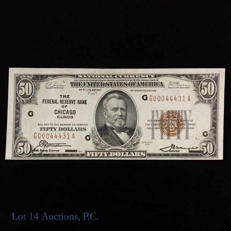1929 USA $50 Federal Reserve Bank Note - Brown (1 of 2)