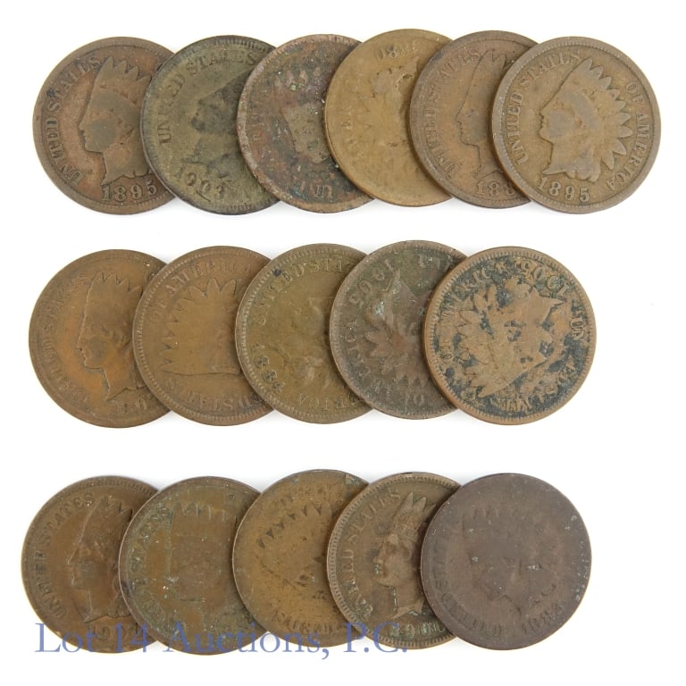 1880 - 1908 USA Indian Head Cents (16) (1 of 3)