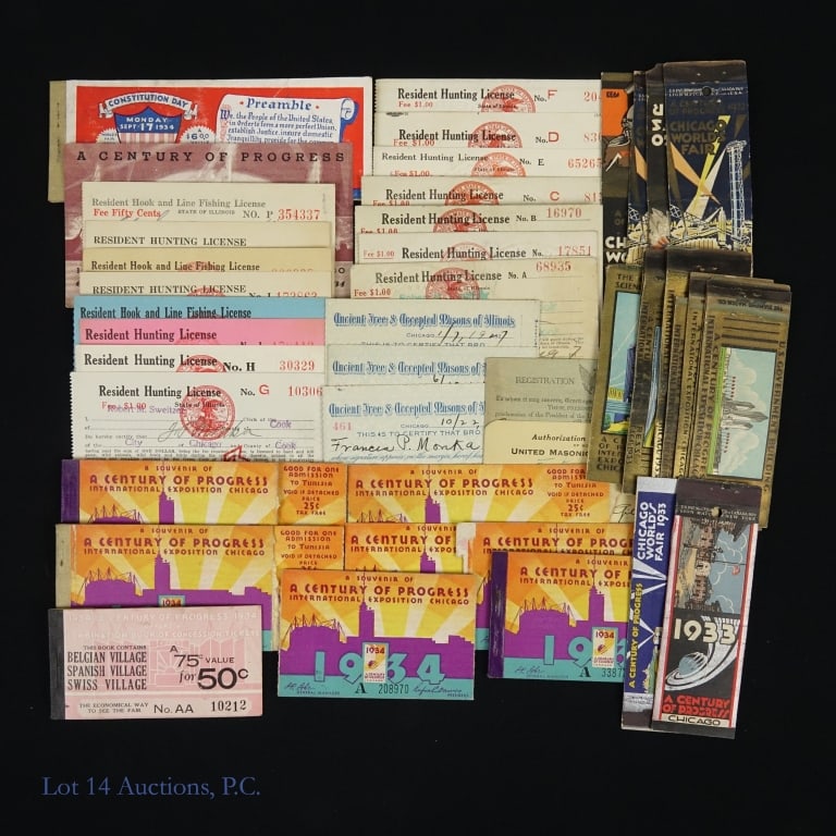 Ephemera Lot, Century Of Progress, Masonic, More (1 of 4)