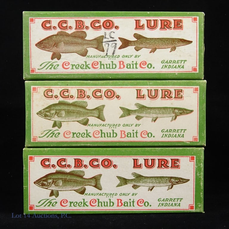 Vintage C.C.B.Co. Creek Chub NOS Fishing Lures (3) (1 of 4)