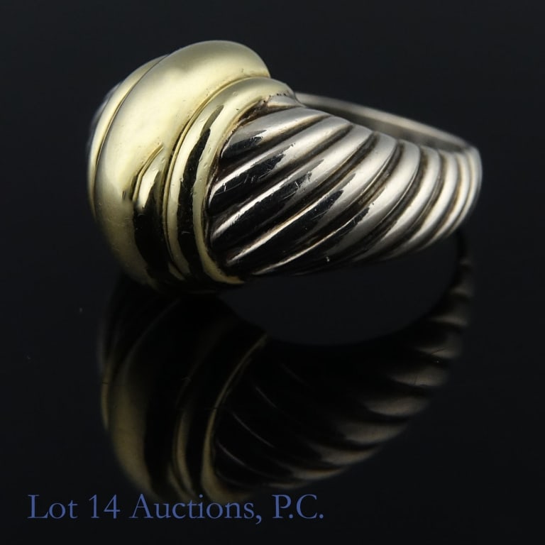 David Yurman Sterling & 14K Cable Dome Ring (1 of 5)