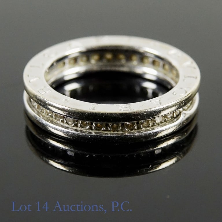 18k W Gold & Diamond Bulgari B.Zero1 Ring Sz 5.5 (1 of 3)