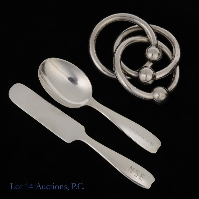 Tiffany & Co Vtg. Sterling Silver Baby Set, 3 ozt. (1 of 6)