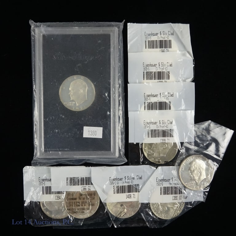 1971s - 1976s 40%-Silver & Clad IKE $1s (10) (1 of 5)