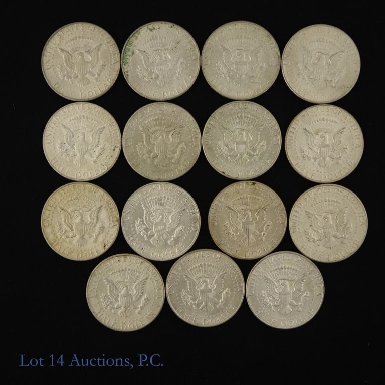 USA 40%-Silver Kennedy Half Dollars (15) - 2