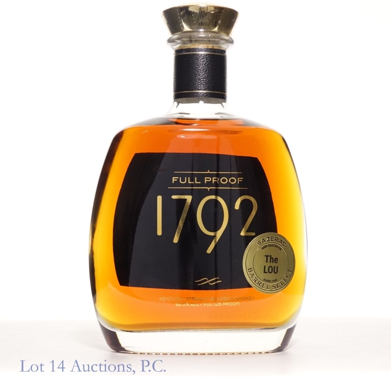 1792 Full Proof Bourbon Store Pick (2025): 1792 Full Proof Bourbon (2025), 125 Proof, 750 ml, Sazerac Barrel Select hand selected for The LOU, Barrel #999.