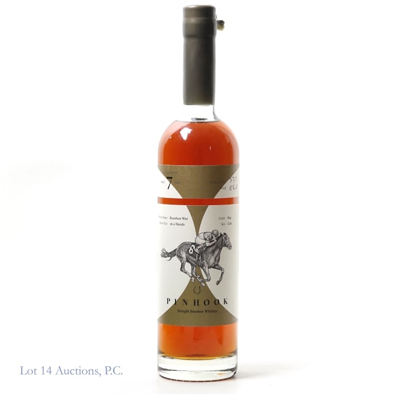 Pinhook 7 Year Vertical Series Bourbon War Bourbon: Pinhook 7 Year Vertical Series: "Bourbon War" Bourbon, 115 Proof, 750 ml, Horse Name: Bourbon War. Aged 7 years.