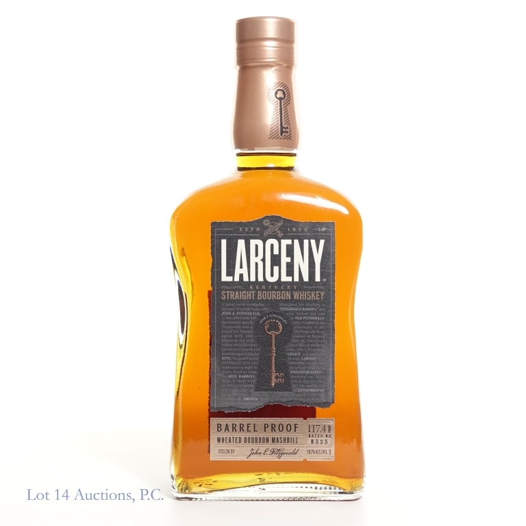 Larceny Barrel Proof Wheated Bourbon: Larceny Barrel Proof Wheated Bourbon, 117.4 Proof, 750 ml, Batch #B525.