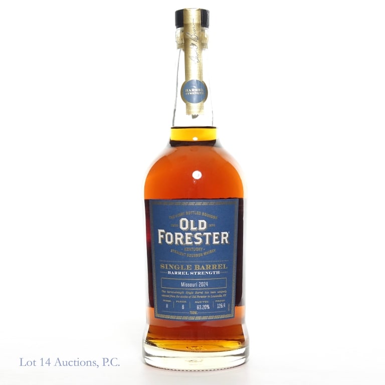 Old Forester Barrel Strength Sgl Brl Bourbon, PICK: Old Forester Single Barrel, Barrel Strength Kentucky Straight Bourbon Whiskey. Missouri 2024 Pick. Warehouse H, Floor 6, 63.20% abv, 126.4 proof. 750ml.