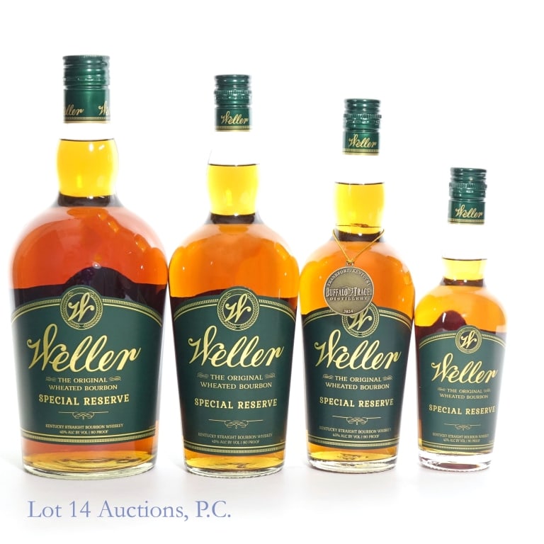 Weller Special Reserve Wheated Bourbon Coll. (4): Four (4) bottles of Weller Special Reserve Wheated Bourbon, 90 proof - 1.75L, 1L, 750ml and 375ml.