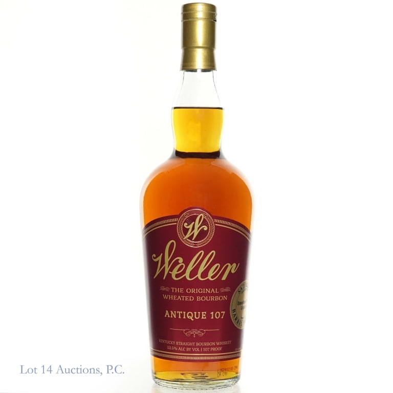 Weller Antique 107 Bourbon Store Pick (2025): Weller Antique 107 Bourbon (2025), 107 Proof, 750 ml, Donelson Pike Liquors Barrel #123 Sazerac Selection.