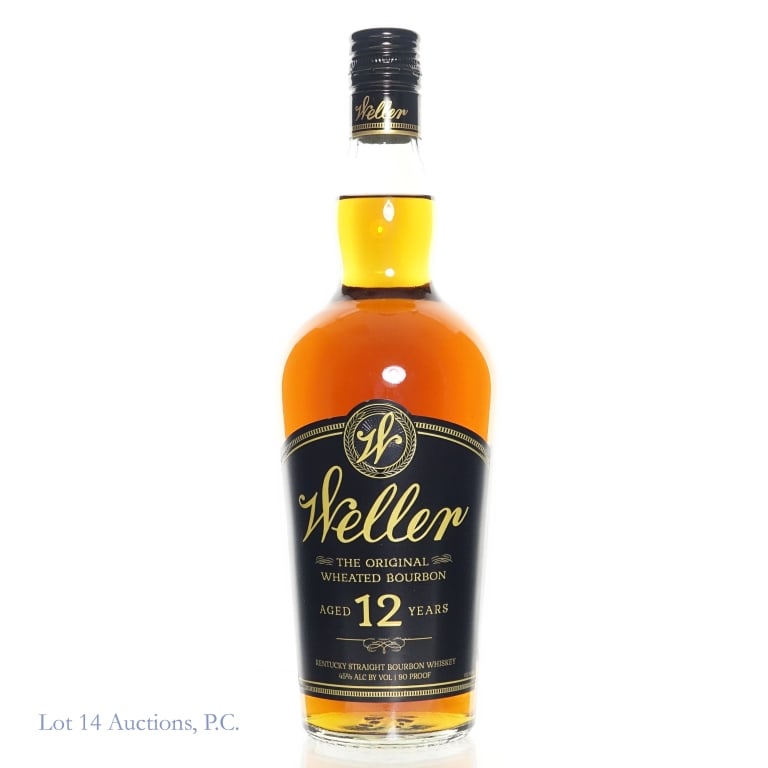Weller 12 Year Bourbon: Weller 12 Year Wheated Bourbon, 90 Proof, 750 ml. Etch: L25161 011445B.